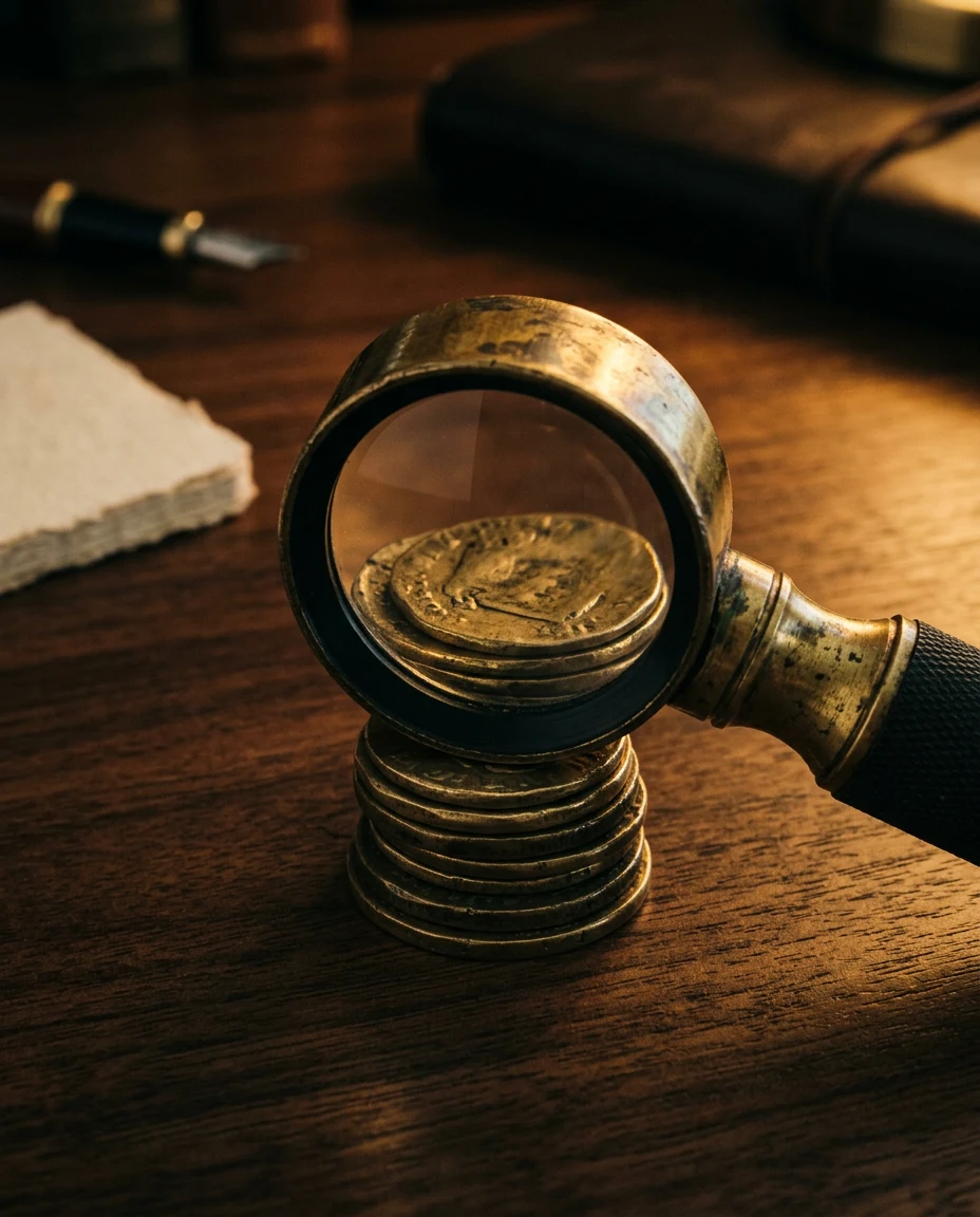 loupe coins charcoal
