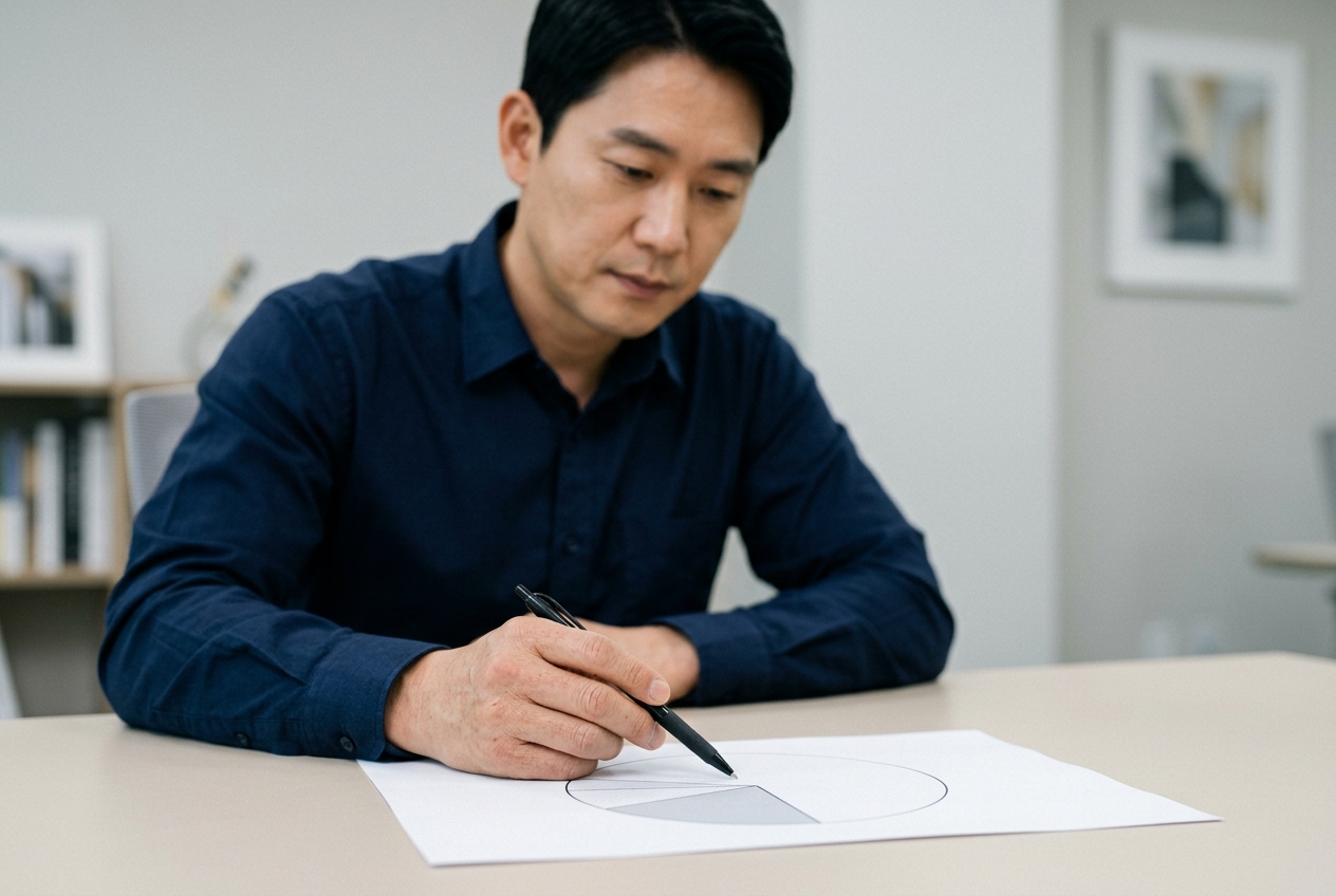 과실 비율 개념을 도식으로 분석하는 모습